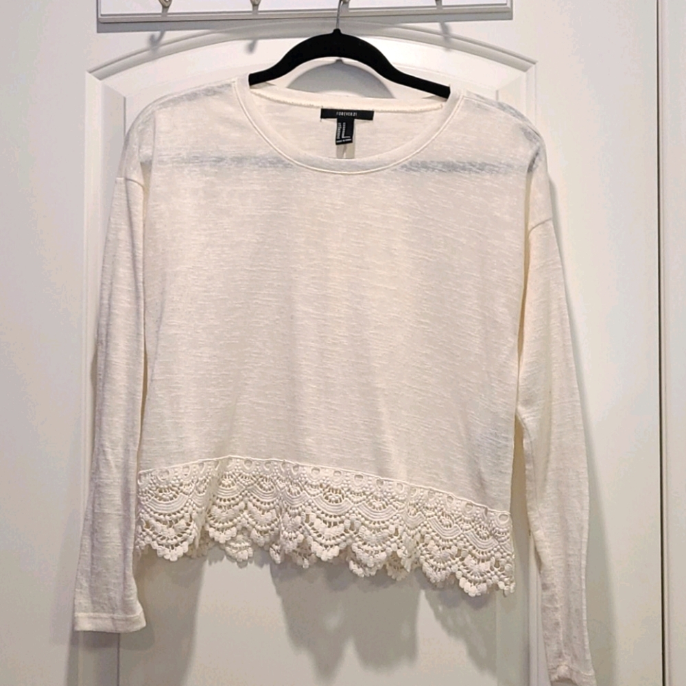 forever 21 lace bottom sweater ♡